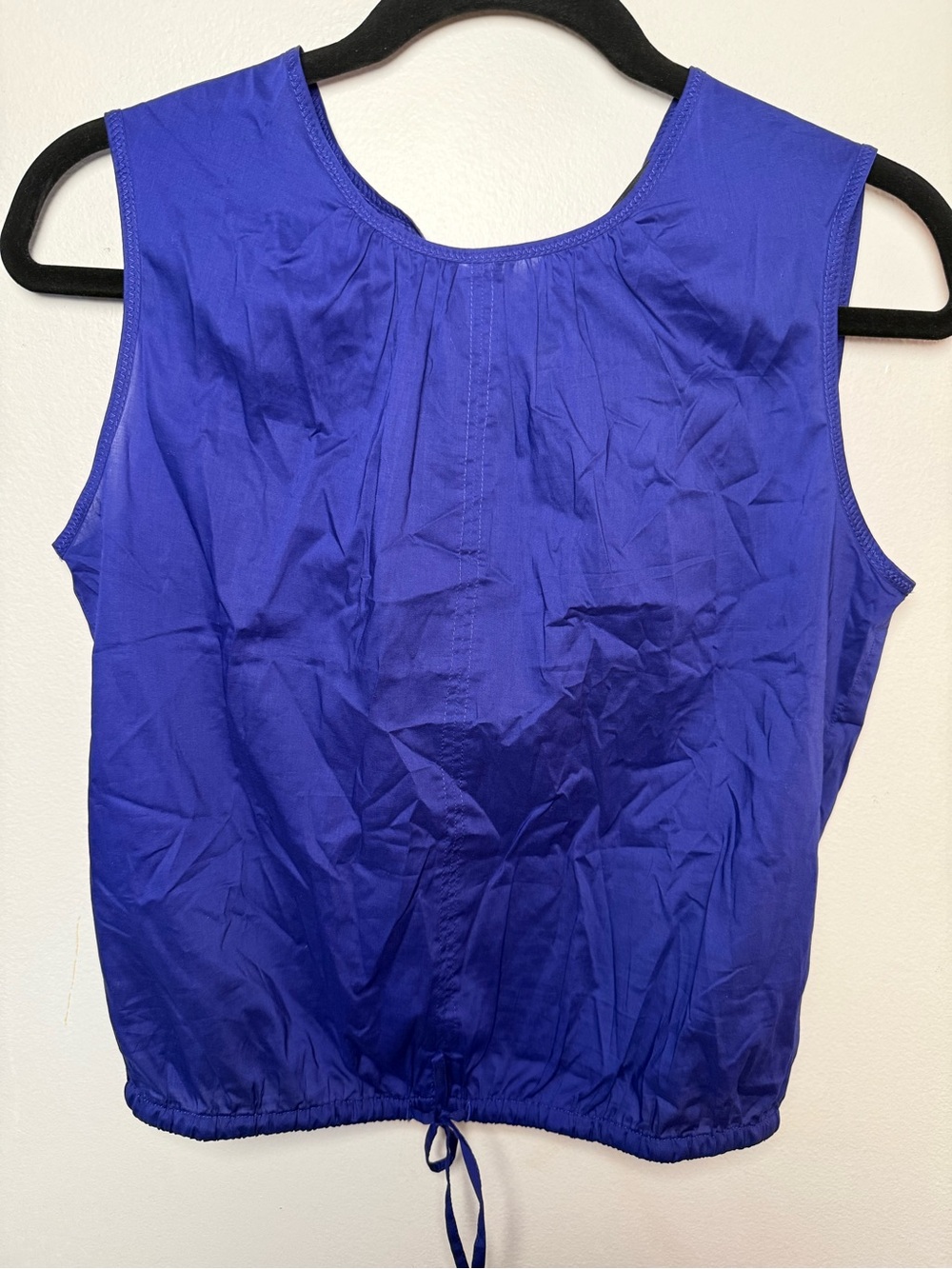 J. Crew Sleeveless Drawstring Tank in Cobalt Blue Size S NWT - Picture 3 of 8